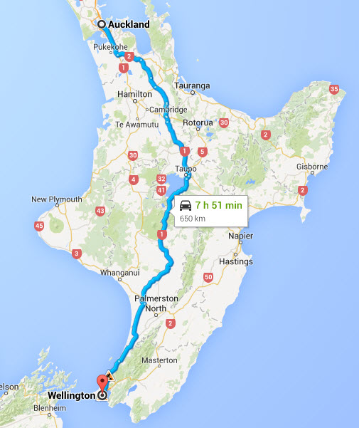 travel wellington to auckland