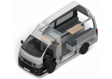 Certified self-contained for up to 3 people. With a convertible sleeping space, on-board kitchenette and built in fixed toilet. Room to stand-up inside, features a second bed in the roof-space that can be pulled out to accomodate a third person up to 80kgs.