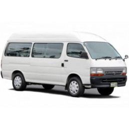 Older model, higher km Toyota Hiace or similar.  The seating style is bench seat with lap style seat belts. 2400 – 3000cc  